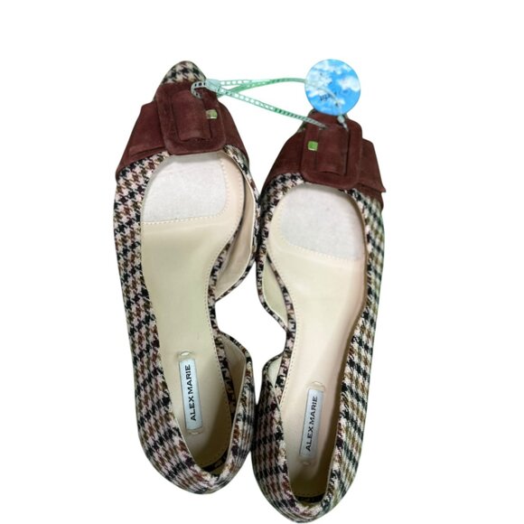 Alex Marie Houndstooth Ballet Flats with Suede Buckle Detail | Size 8.5 … - Picture 1 of 6